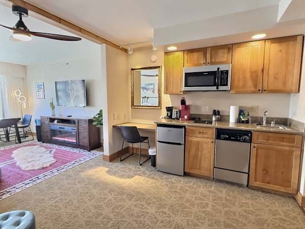 Kitchenette with everything you need and nothing you don't | Listed with @BookTraverse