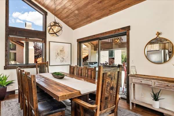 Gather the whole family for meals at the 10 person dining table
