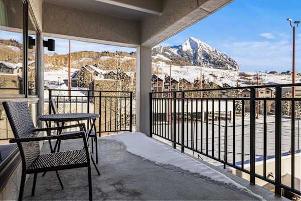 【Balcony View】Mt. Crested Butte framed from the balcony — morning coffee view | Listed with @BookTraverse