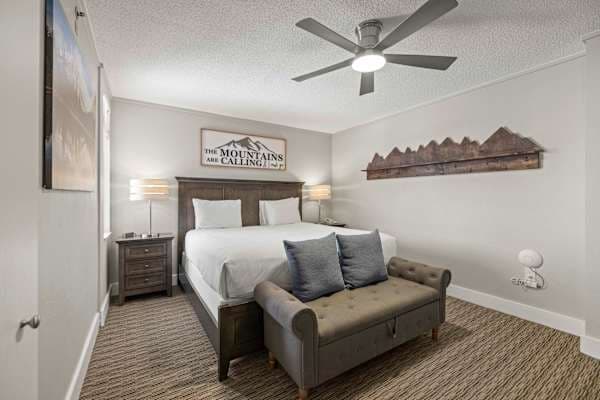 【Bedroom】Separate sleeping area with a King bed, freshly refurnished