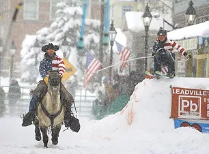 Winter activities near Leadville Colorado — skiing, snowboarding, fat tire biking